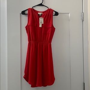 Red sleeveless mini dress